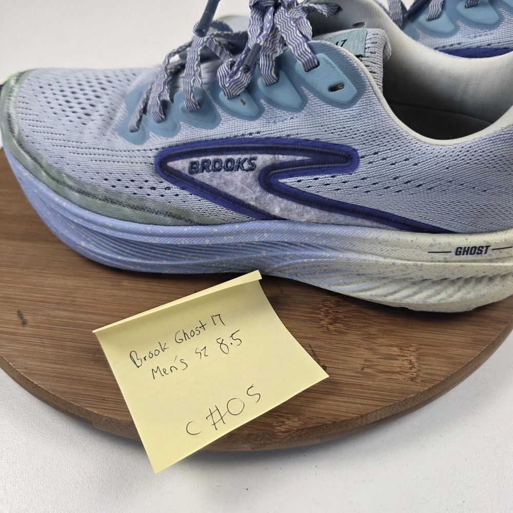 Brooks Ghost 17 Shoes Mens Size 8.5 Blue Mesh Running Sneakers 1104421D412 - Picture 15 of 16